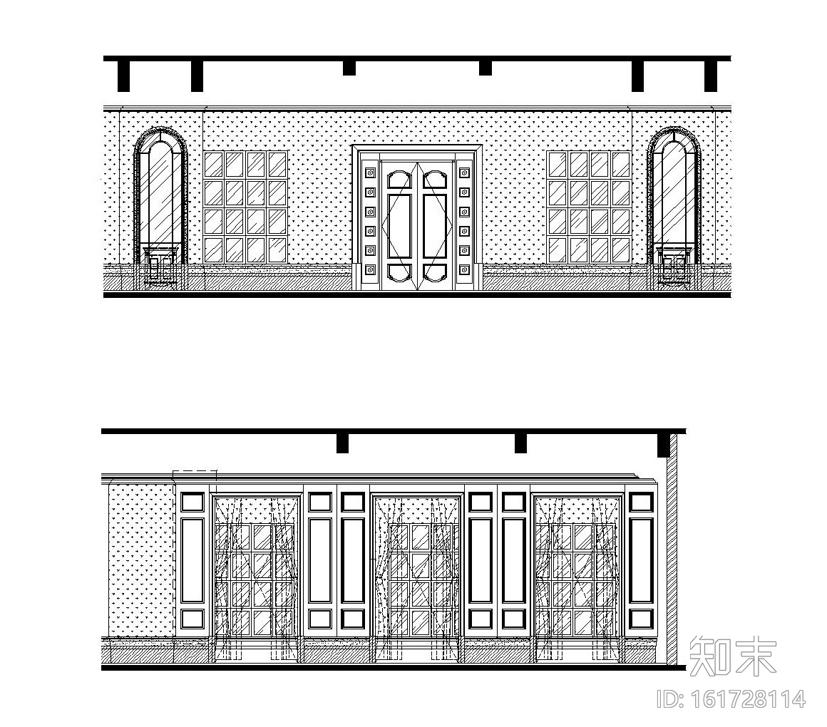 欧式风格大型房地产营销中心室内装修施工图（附效果图）cad施工图下载【ID:161728114】