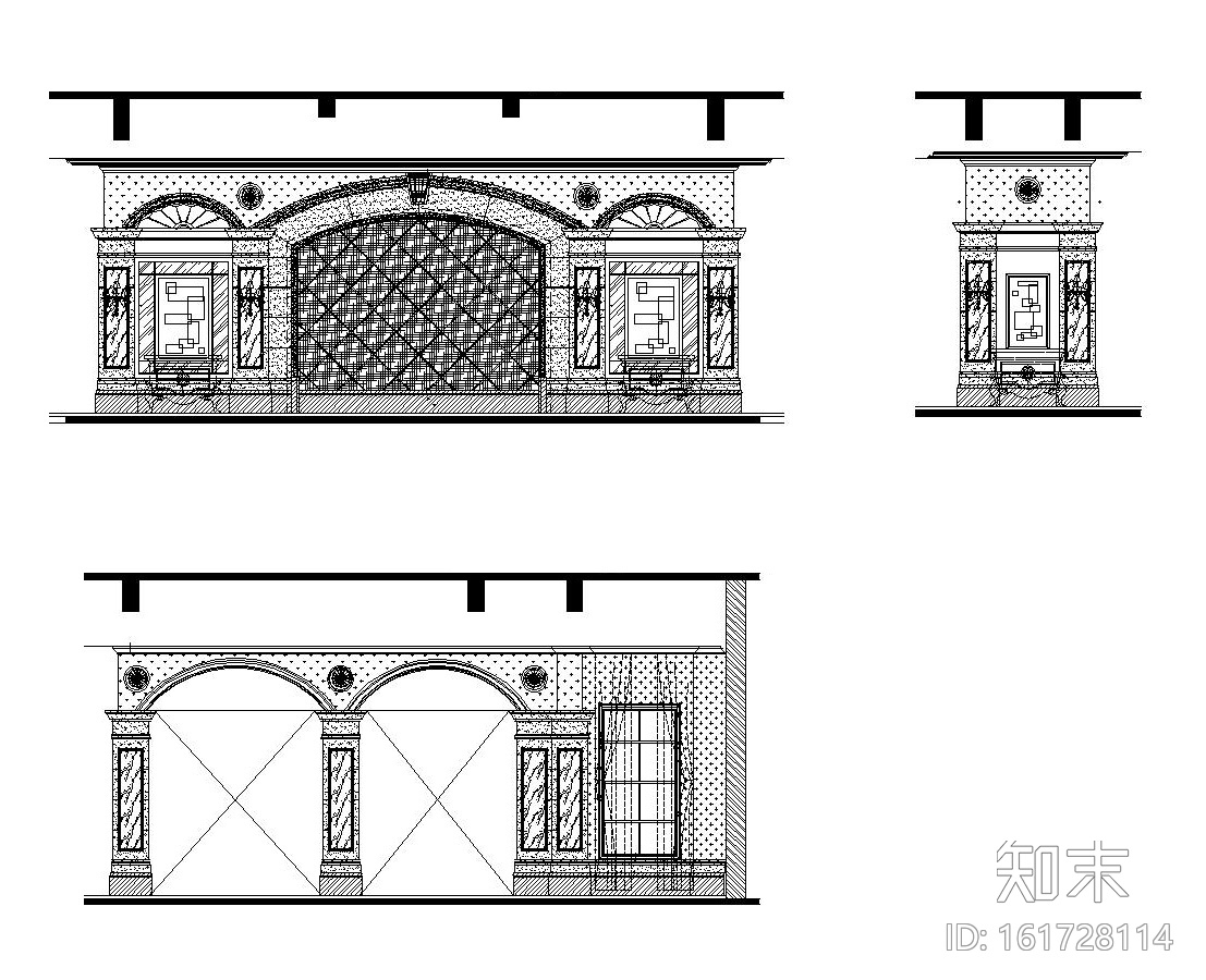 欧式风格大型房地产营销中心室内装修施工图（附效果图）cad施工图下载【ID:161728114】