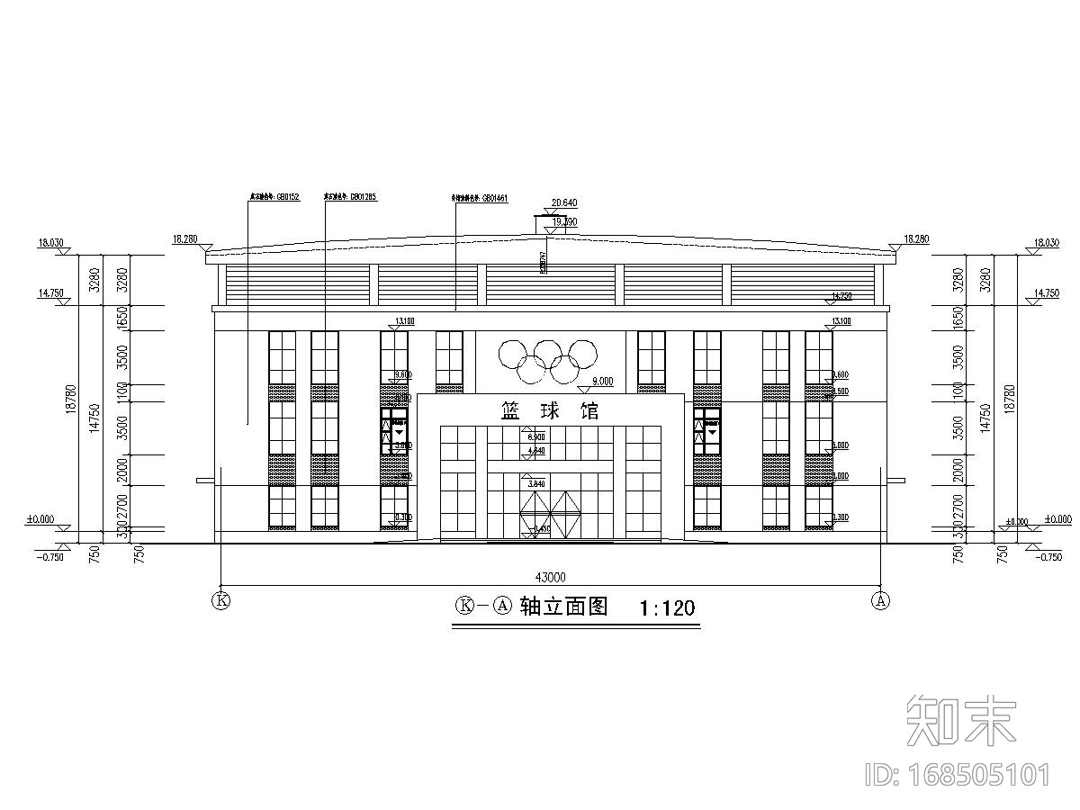 体育馆建筑结构施工图下载【ID:168505101】