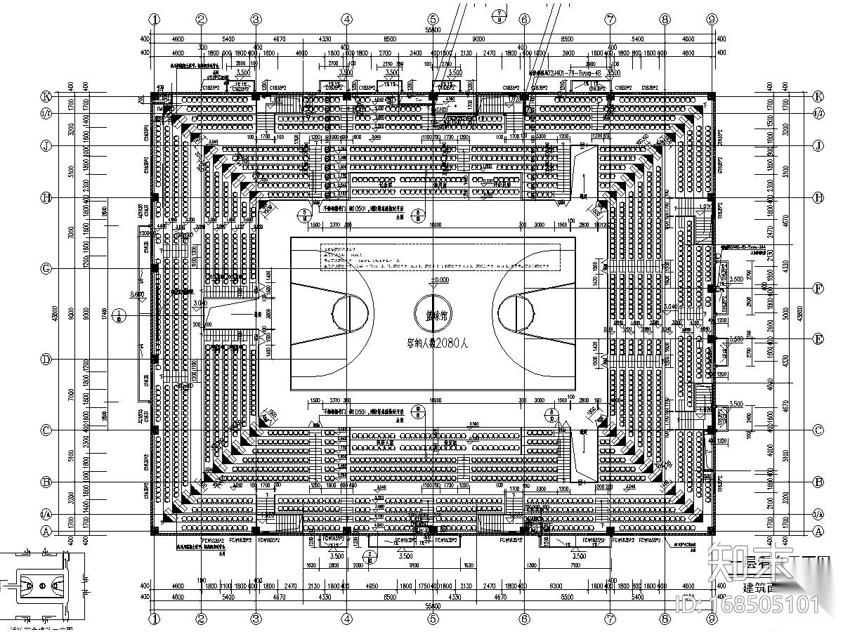 体育馆建筑结构施工图下载【ID:168505101】