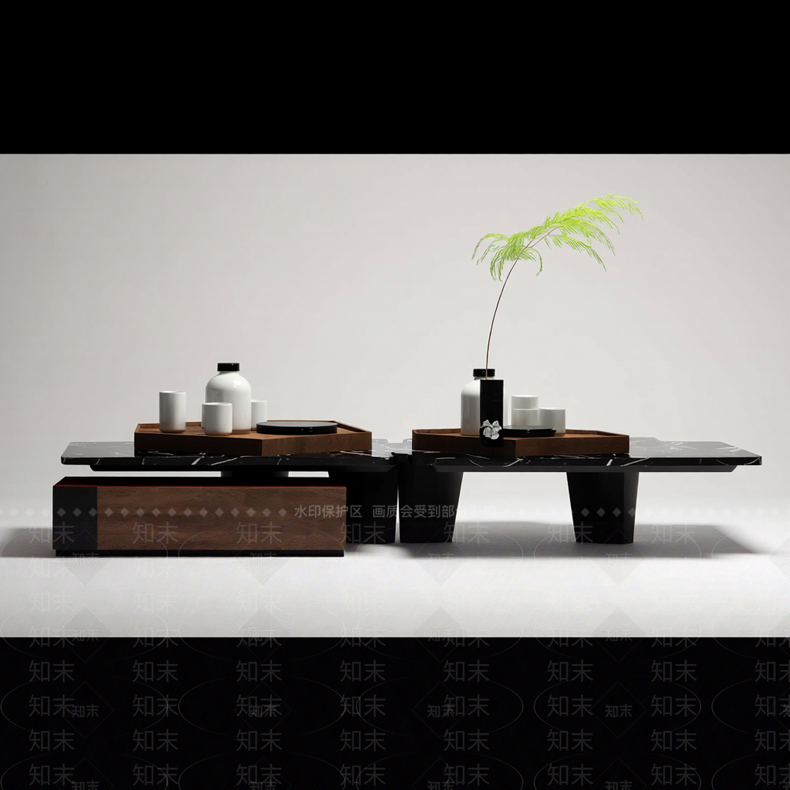 大理石组合茶几家具3D模型下载【ID:1206196119】