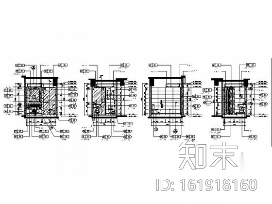 [陕西]航空中心酒店新中式标准双人间装修施工图（含效果...cad施工图下载【ID:161918160】