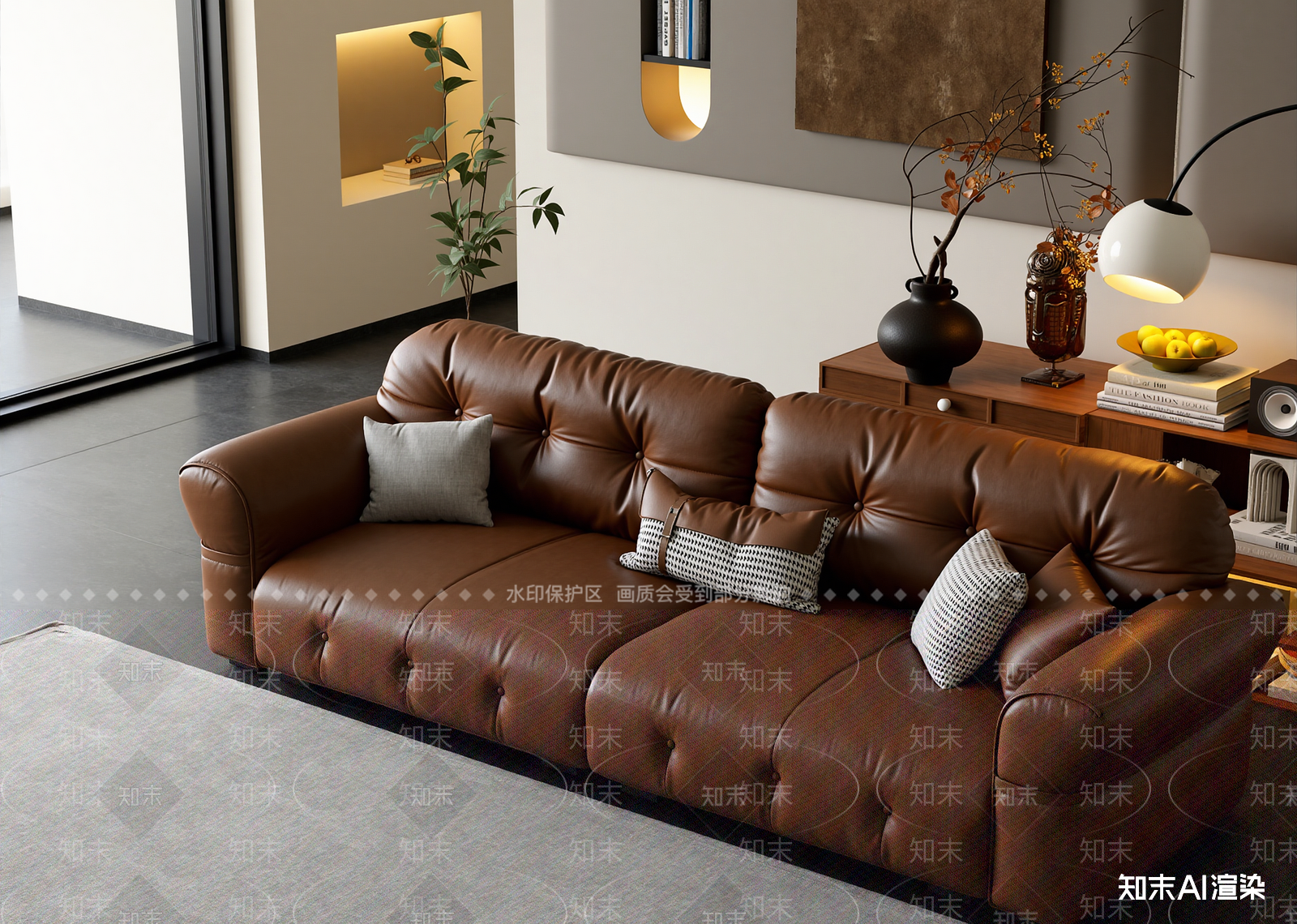 现代三人沙发3D模型下载【ID:1214425007】