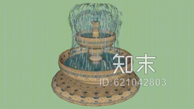 花园喷泉SU模型下载【ID:621042803】