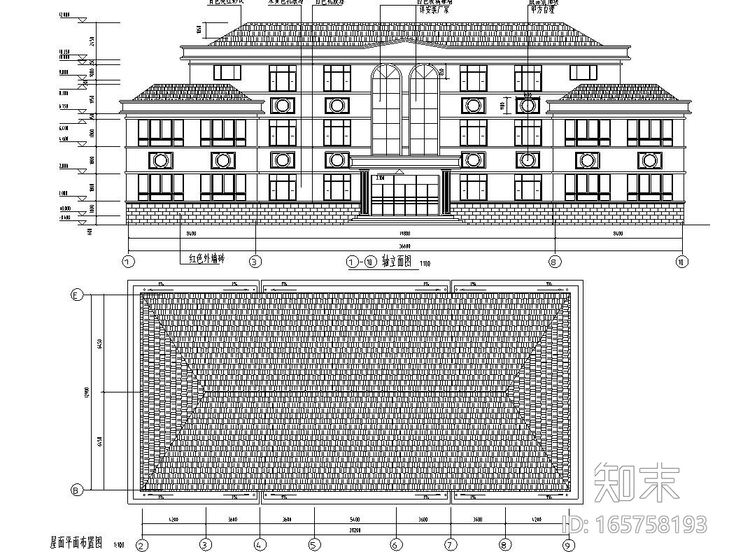 三层办公楼建筑施工图​施工图下载【ID:165758193】