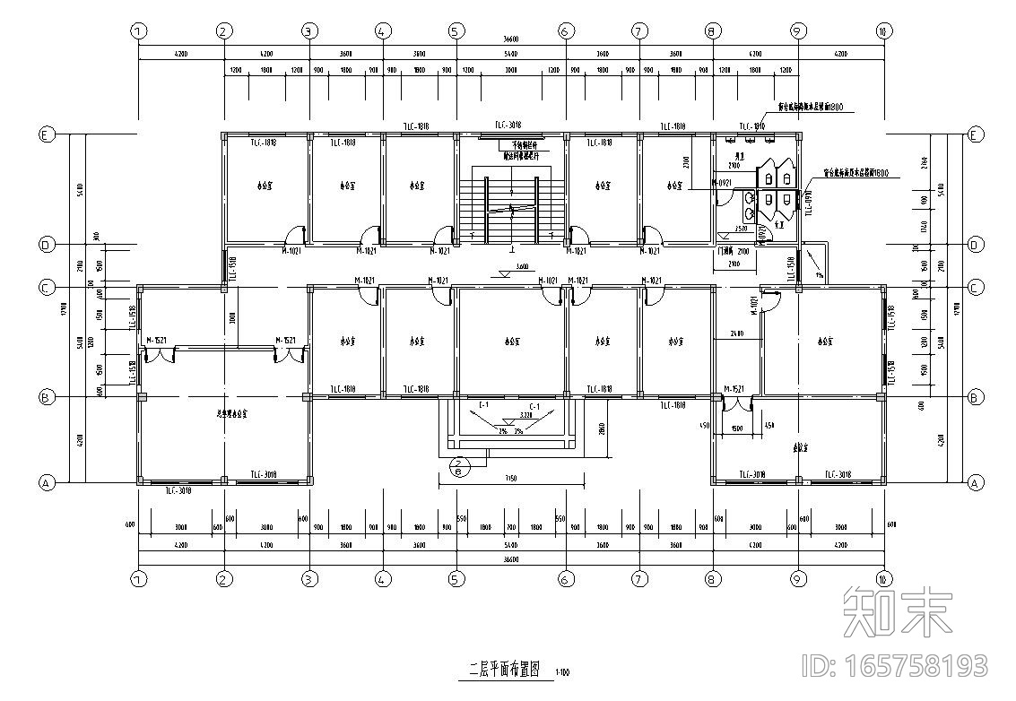 三层办公楼建筑施工图​施工图下载【ID:165758193】