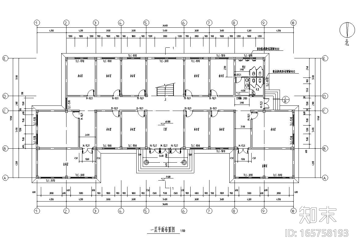 三层办公楼建筑施工图​施工图下载【ID:165758193】