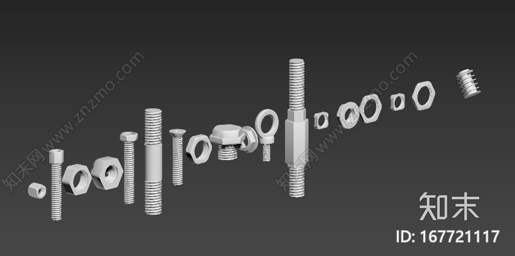 螺丝，螺丝大全，螺丝钉，螺丝零部件CG模型下载【ID:167721117】