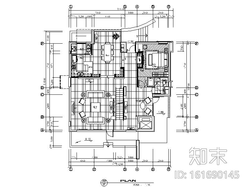 [北京]景园别墅C户型全套施工图（含效果图）cad施工图下载【ID:161690145】