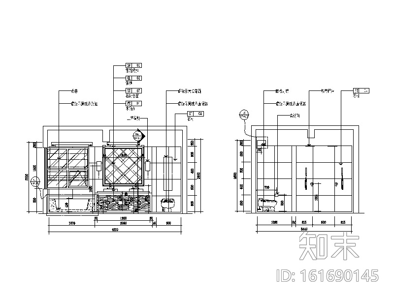 [北京]景园别墅C户型全套施工图（含效果图）cad施工图下载【ID:161690145】