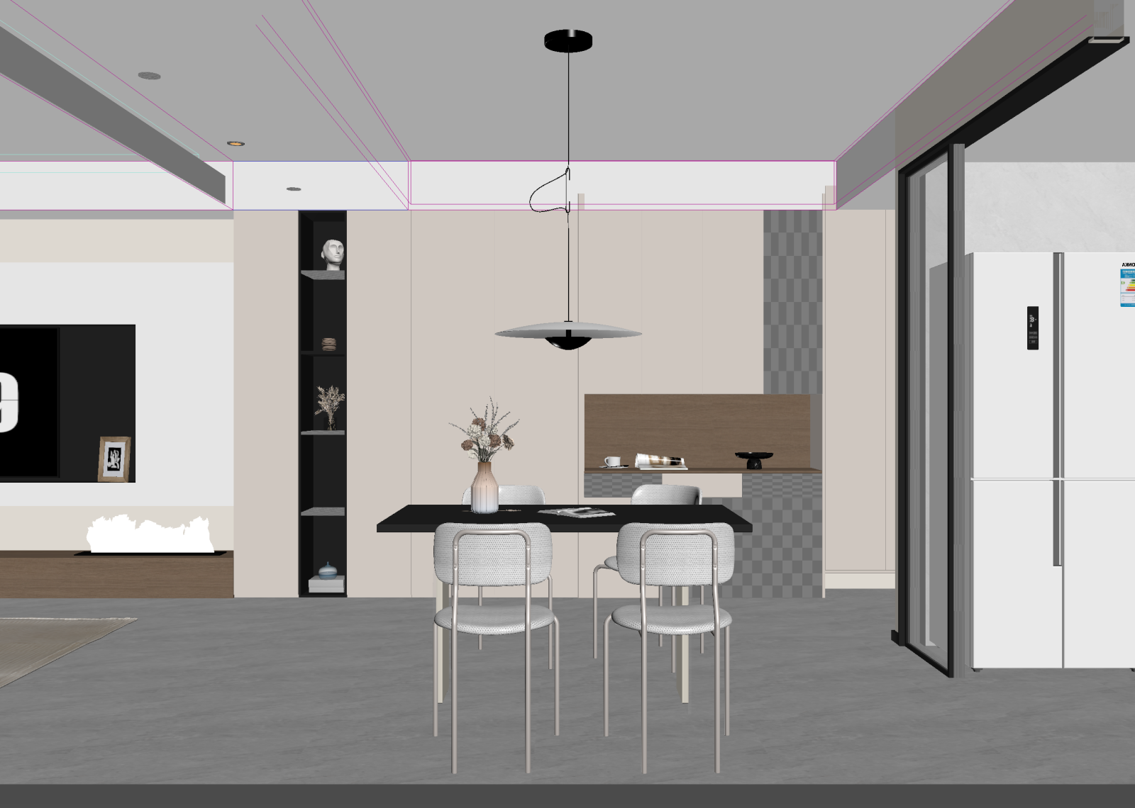 现代客餐厅3D模型下载【ID:1214970106】