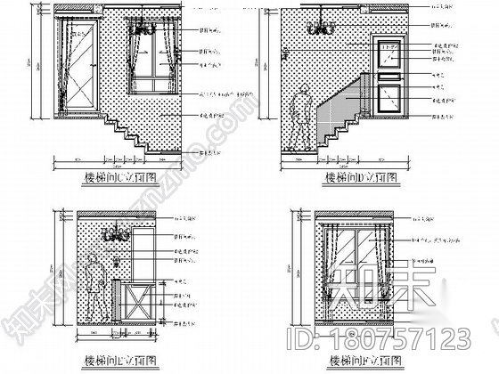 [湖北]世界硒都简约美式风格复式样板间CAD装修施工图（...cad施工图下载【ID:180757123】