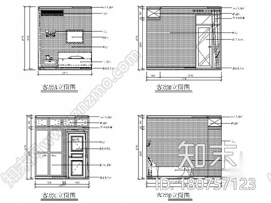 [湖北]世界硒都简约美式风格复式样板间CAD装修施工图（...cad施工图下载【ID:180757123】