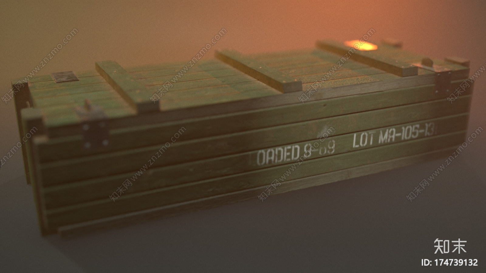 木制的军队弹药箱CG模型下载【ID:174739132】