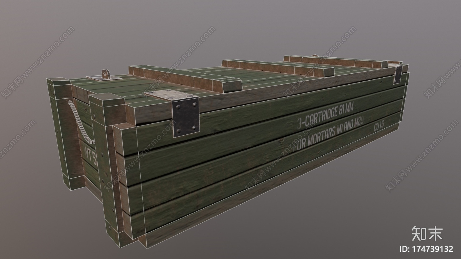 木制的军队弹药箱CG模型下载【ID:174739132】
