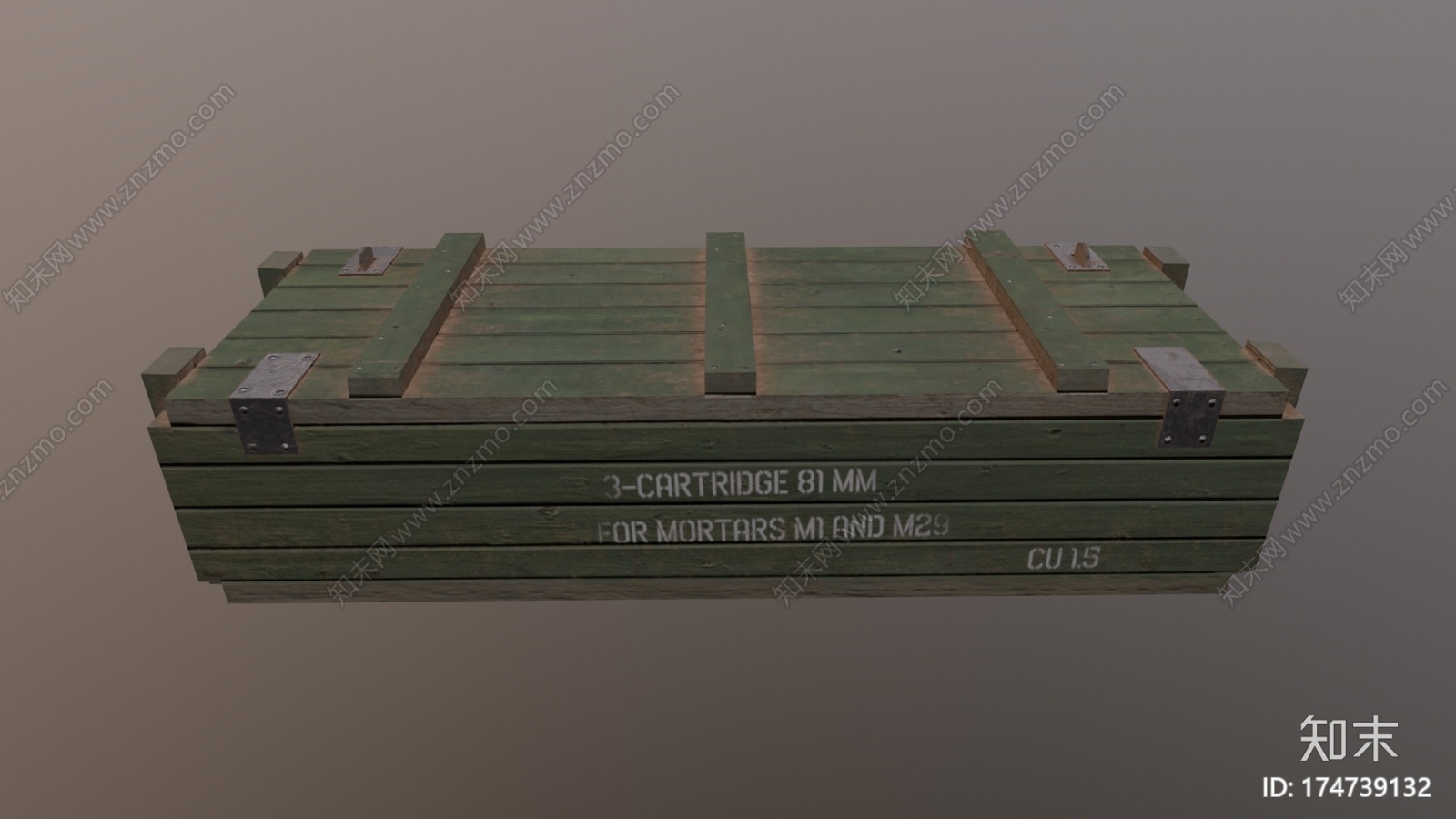 木制的军队弹药箱CG模型下载【ID:174739132】