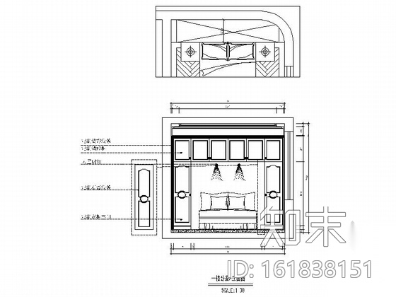 [江苏]简欧风格小两层私人别墅室内装修施工图（含高清效...施工图下载【ID:161838151】