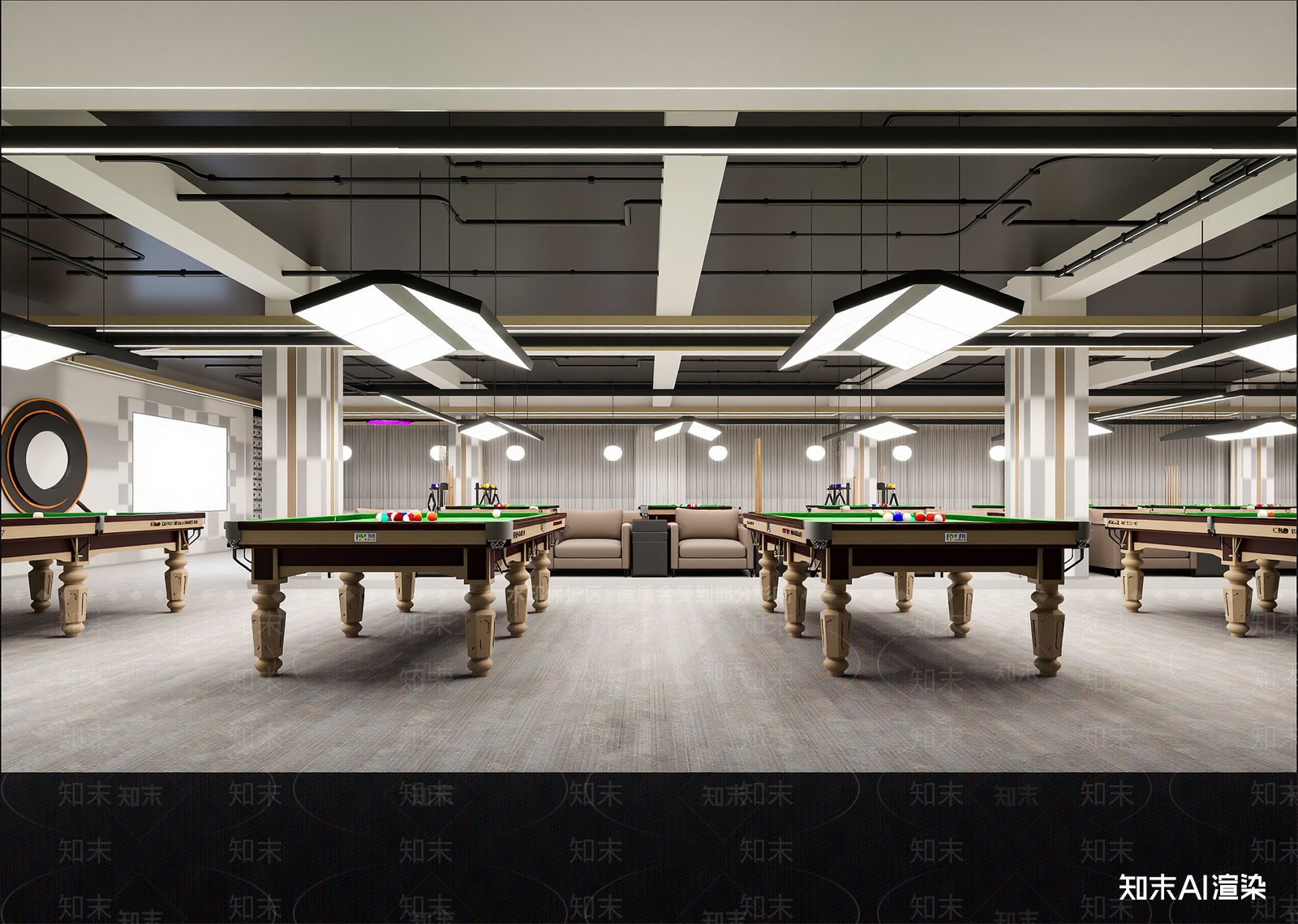 现代台球室3D模型下载【ID:1214684214】
