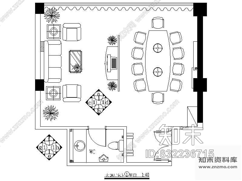 图块/节点火锅城包间平面图cad施工图下载【ID:832236715】