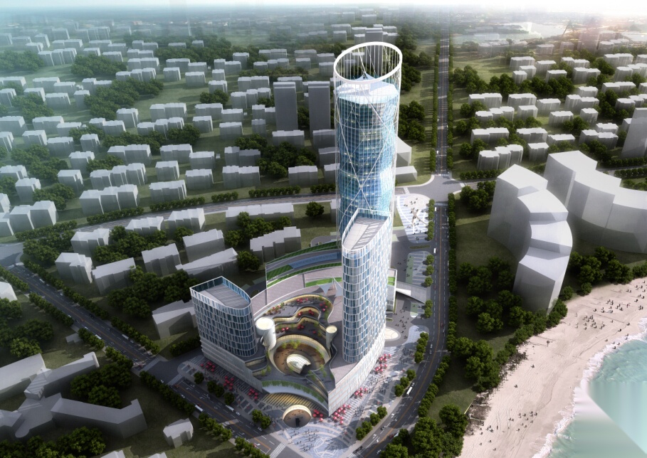 [山东]超高层圆筒状商业综合体建筑设计方案文本（16年...cad施工图下载【ID:165736163】