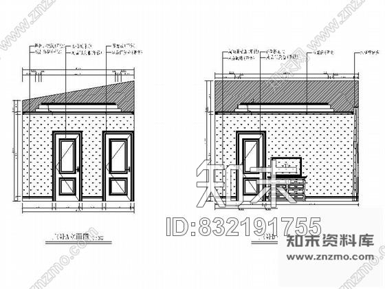图块/节点北京奢华三层别墅主卧立面图施工图下载【ID:832191755】
