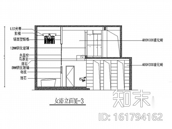 [武汉]高档现代风格洗浴中心室内CAD装修图（含效果）cad施工图下载【ID:161794162】