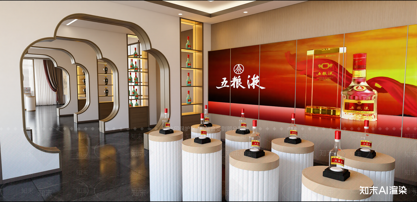 新中式烟酒店SU模型下载【ID:1215938925】