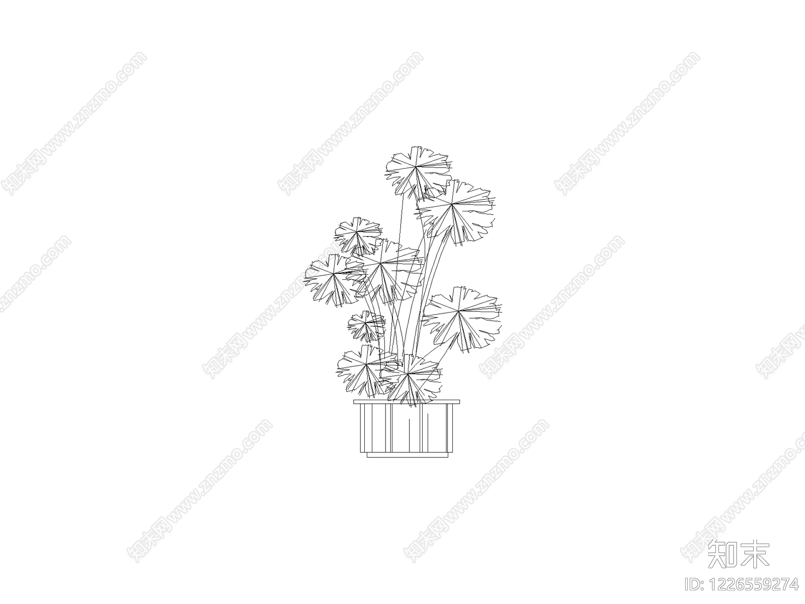 种绿植盆栽图块cad施工图下载【ID:1226559274】