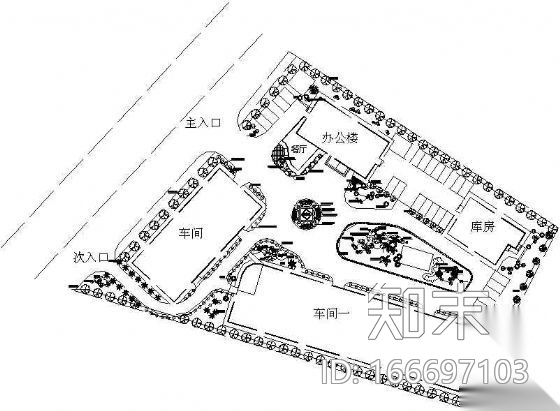 某厂区规划绿化方案cad施工图下载【ID:166697103】