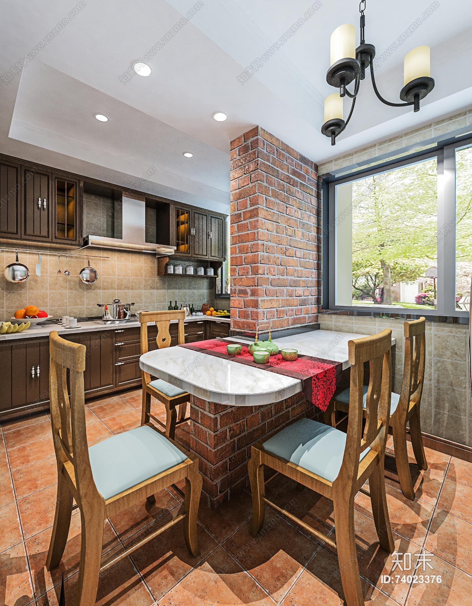 新中式混搭客厅餐厅卧室3D模型下载【ID:74023376】