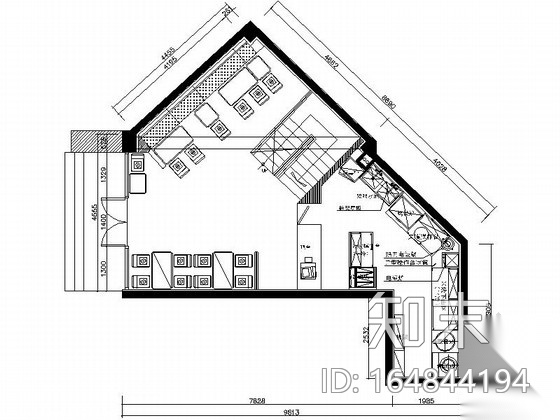 [北京]连锁特色风味现代快餐厅装修施工图（含效果）cad施工图下载【ID:164844194】