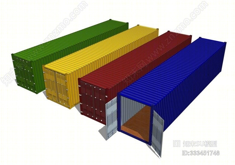 集装箱建筑SU模型下载【ID:333451748】