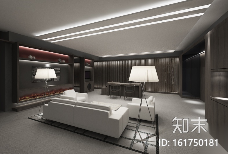 [广东]现代简约研究院办公室设计CAD施工图（含效果图...cad施工图下载【ID:161750181】