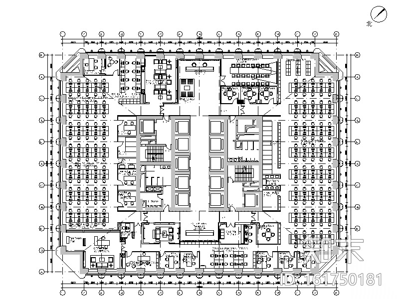 [广东]现代简约研究院办公室设计CAD施工图（含效果图...施工图下载【ID:161750181】