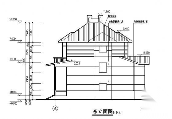 某二层小别墅建筑施工图cad施工图下载【ID:149921163】