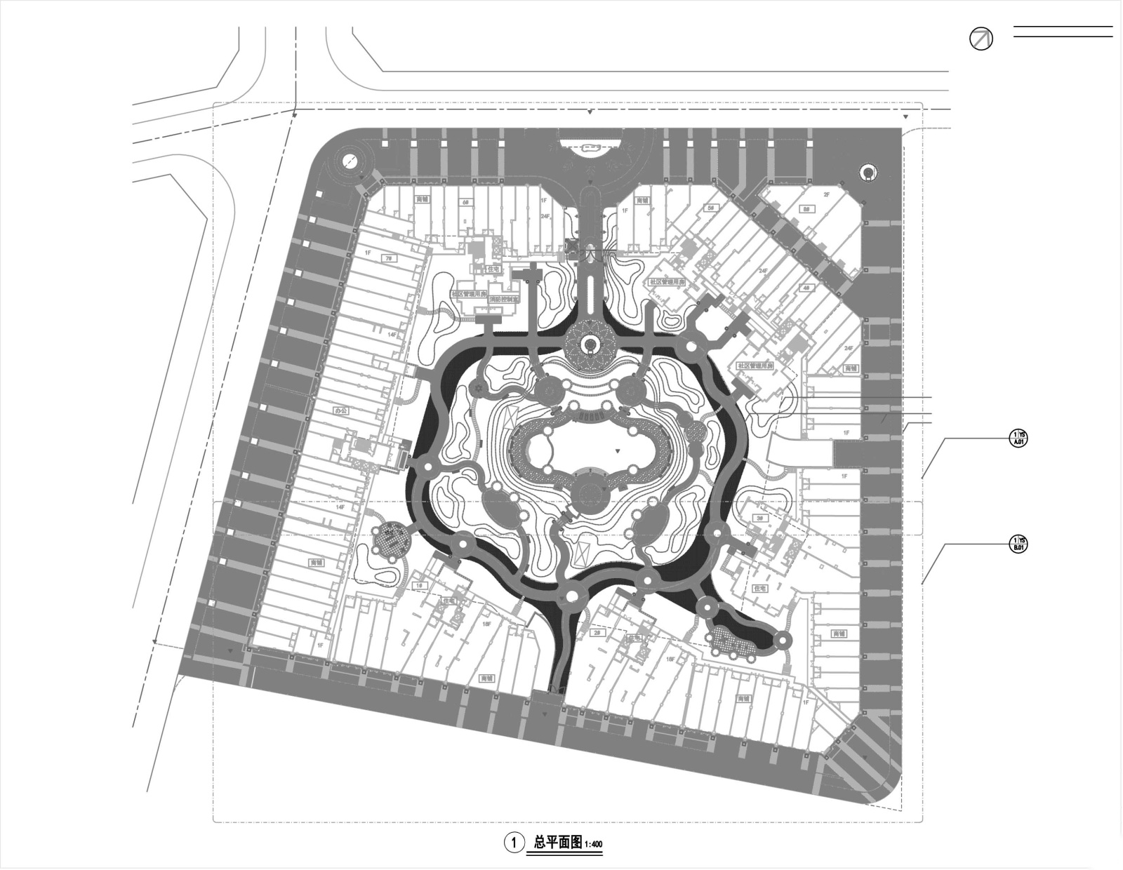 [广东]东莞花香里居住区园建施工图（节点详细）施工图下载【ID:161069194】