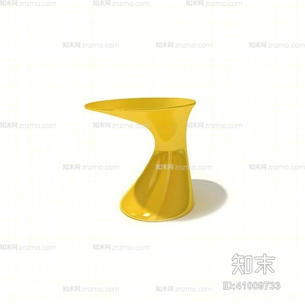 现代黄色塑料凳子3D模型下载【ID:41009733】