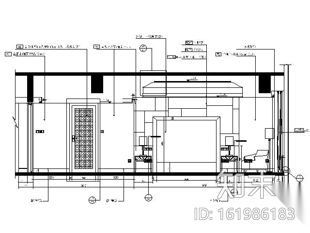[上海]五星豪华酒店D型套房施工图cad施工图下载【ID:161986183】