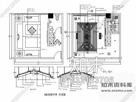 图块/节点夜总会包厢天花节点③cad施工图下载【ID:832183706】