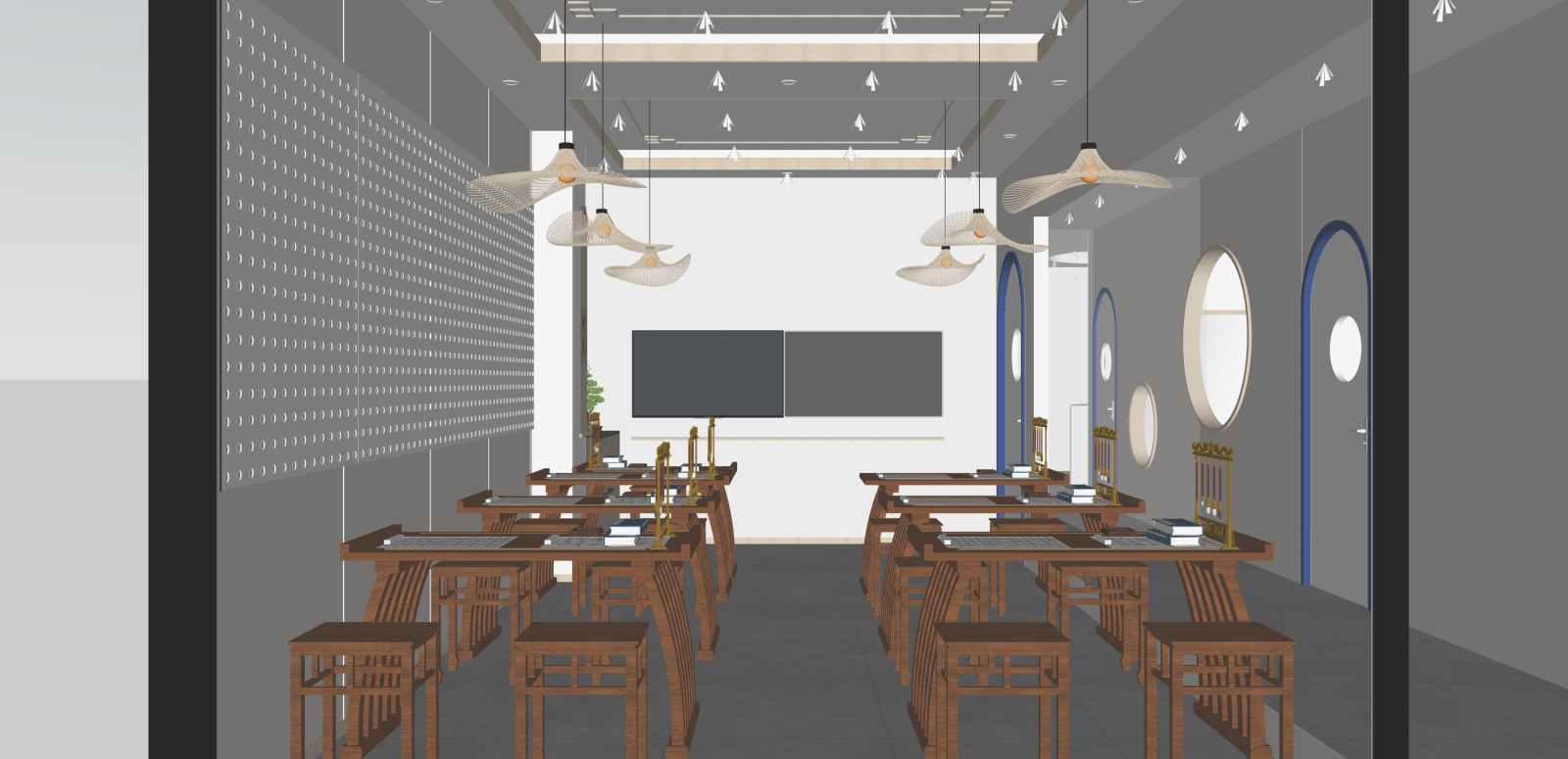 现代党建室SU模型下载【ID:1215946513】