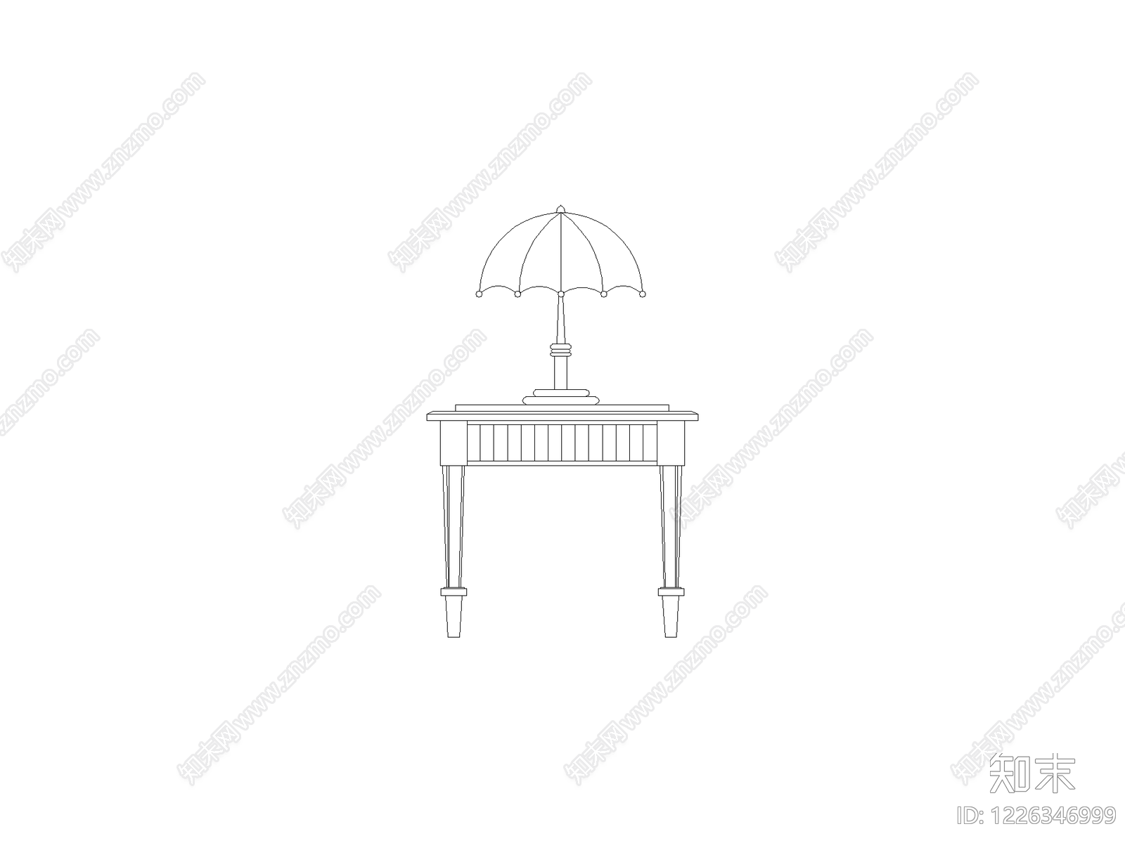 现代桌子CAD图纸