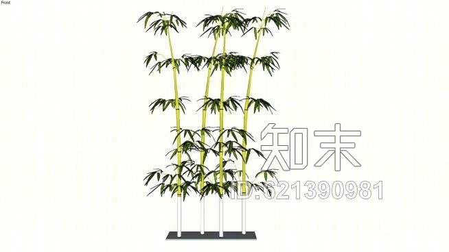 室外人造竹林SU模型下载【ID:621390981】