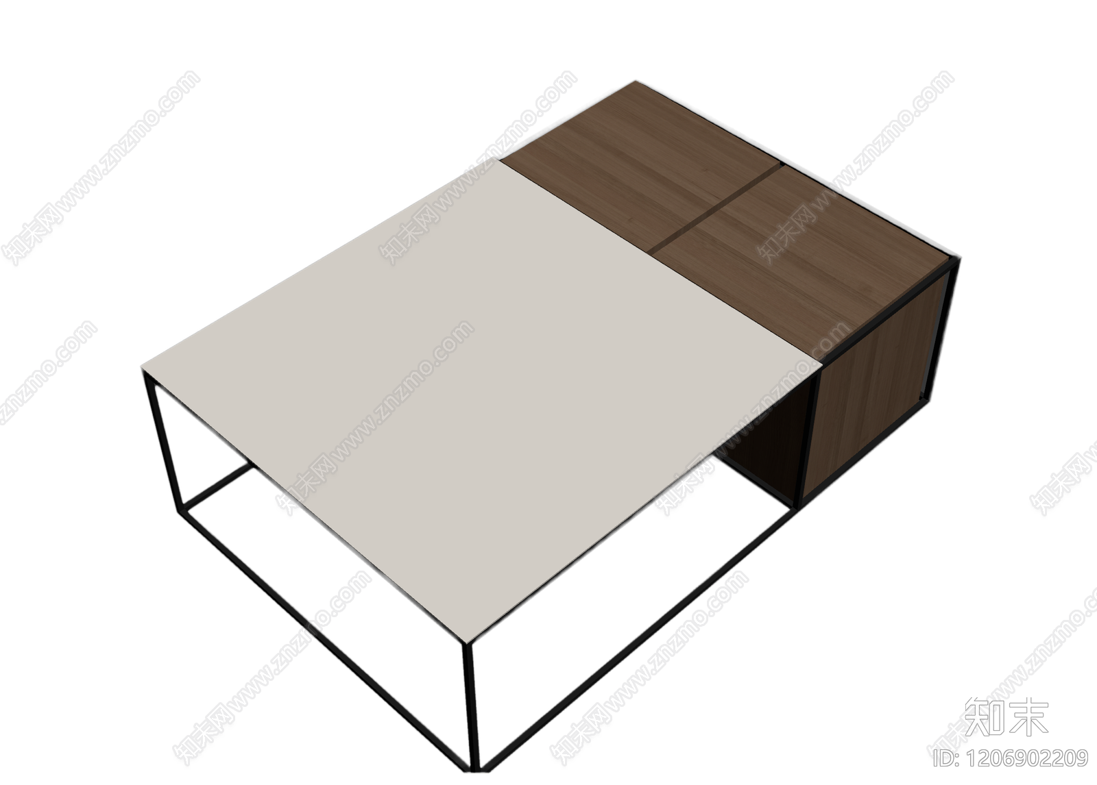 木质茶几组合体3D模型下载【ID:1206902209】