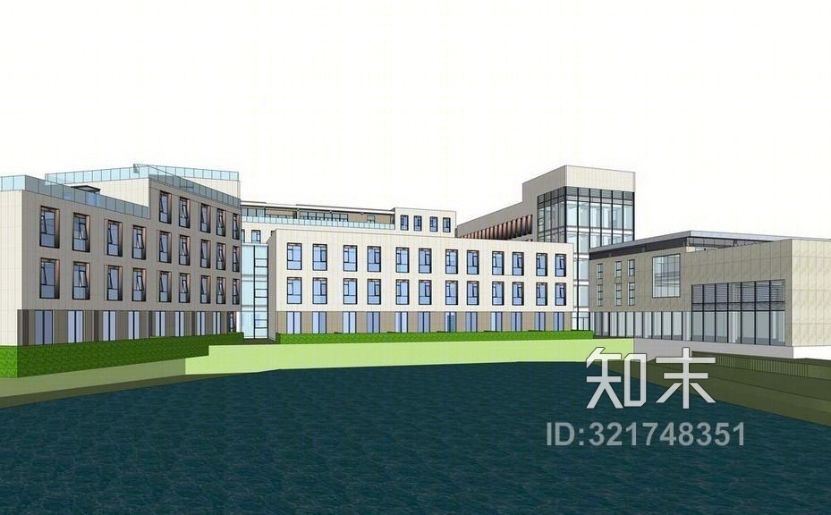 山地办公建筑群SU模型下载【ID:321748351】