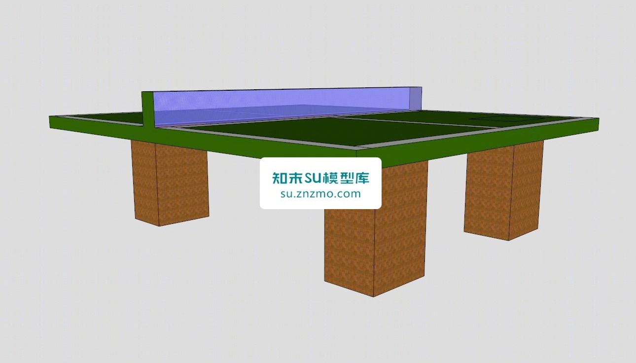 简易体育乒乓球台SU模型下载【ID:148487193】