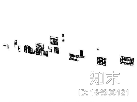 柜子立体图块集施工图下载【ID:164900121】