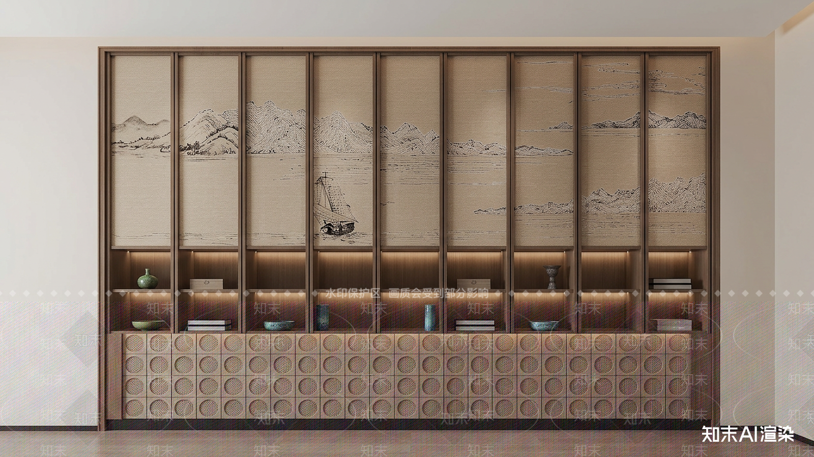 嵌入式展示柜书柜3D模型下载【ID:1227320520】