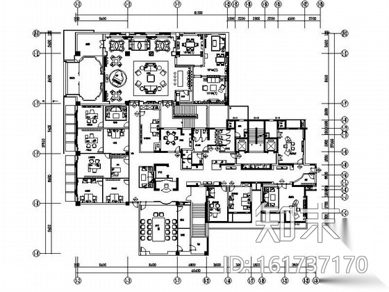 [浙江]某住宅小区售楼处室内装修施工图cad施工图下载【ID:161737170】