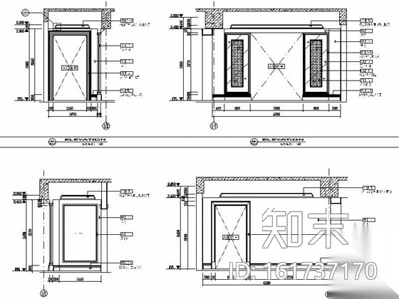 [浙江]某住宅小区售楼处室内装修施工图cad施工图下载【ID:161737170】