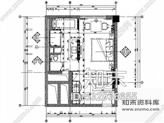 施工图杭州高档连锁酒店新古典豪华大床房装修图含效果cad施工图下载【ID:532036655】